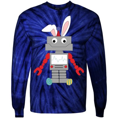 Easter Bunny Robot Tie-Dye Long Sleeve Shirt