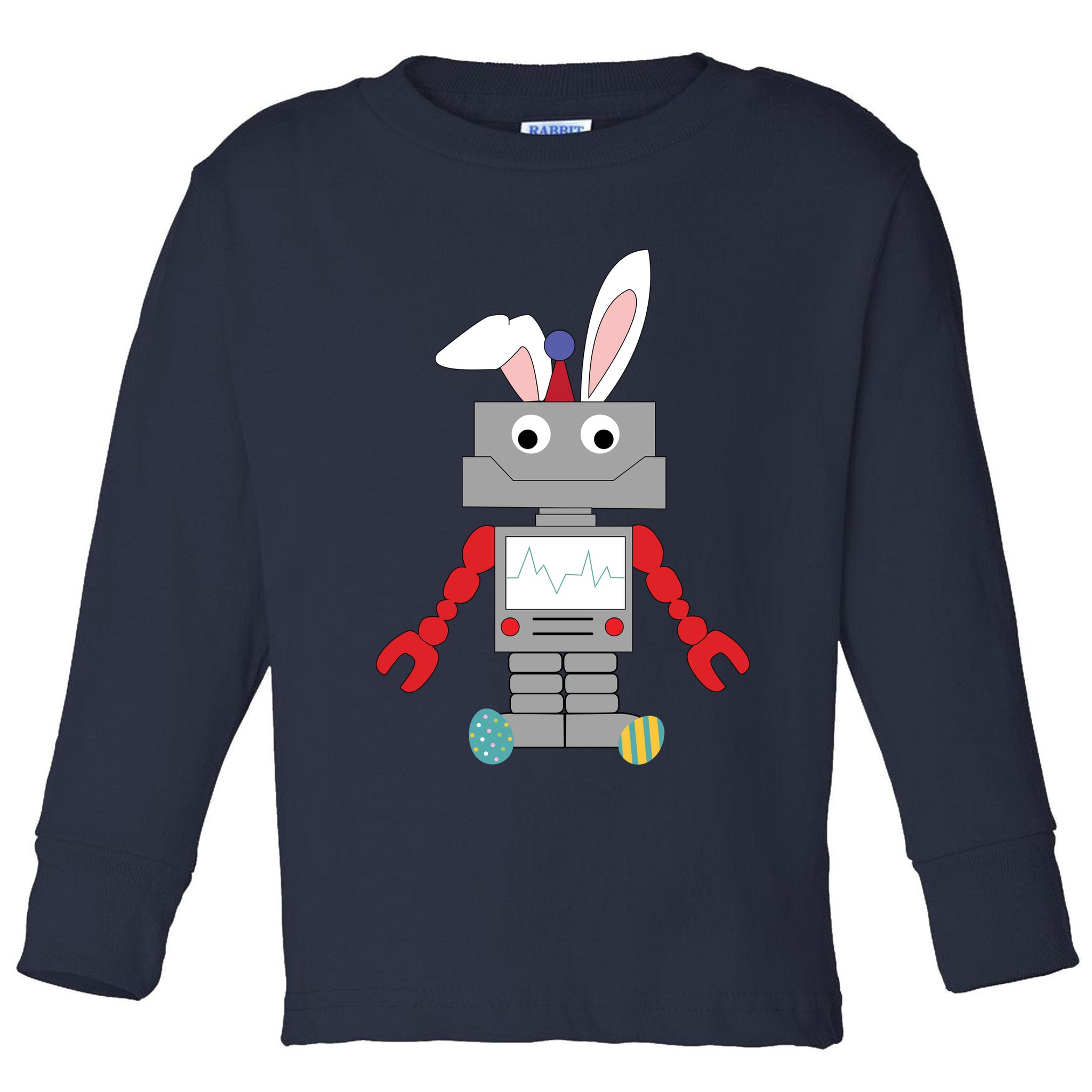 Easter Bunny Robot Toddler Long Sleeve Shirt