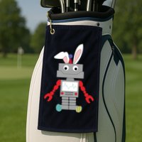 Easter Bunny Robot Golf Towel