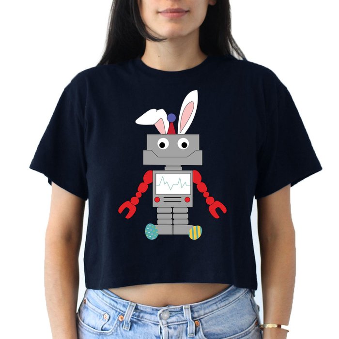 Easter Bunny Robot Crop Top