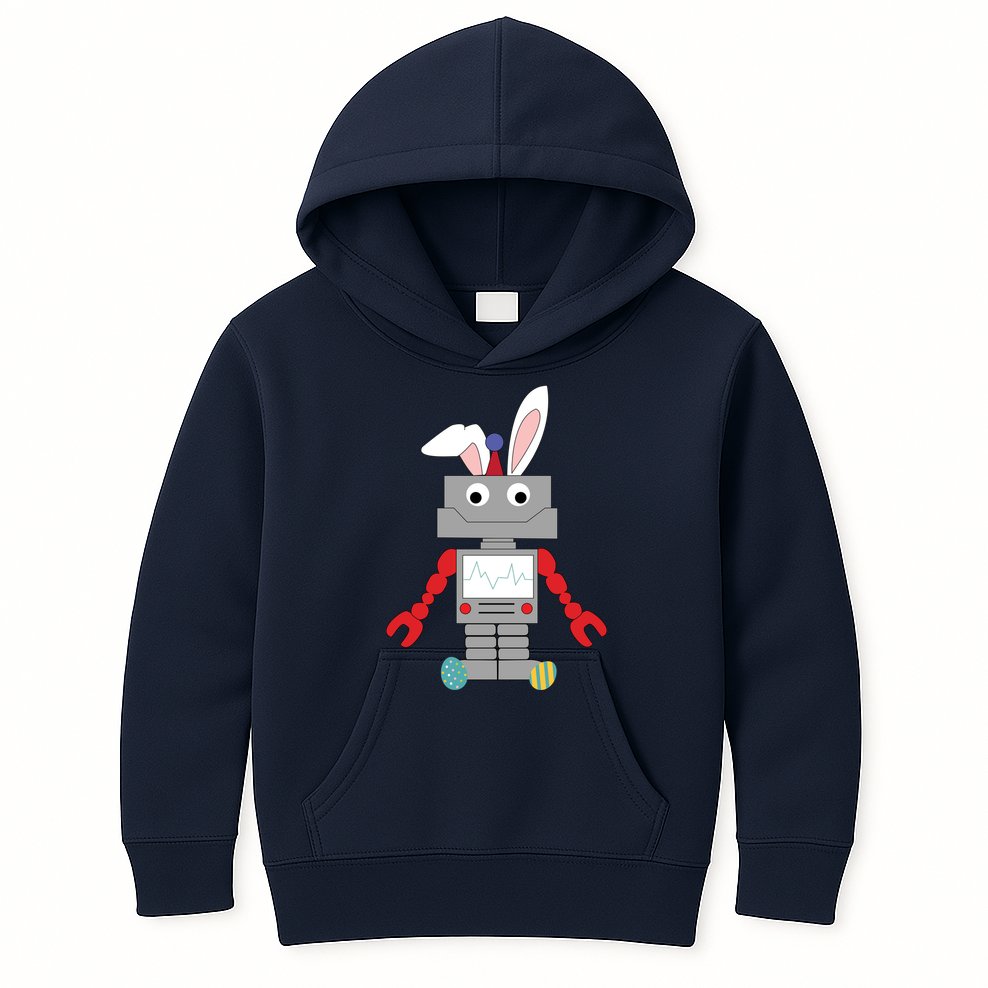 Easter Bunny Robot Kids Hoodie