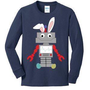 Easter Bunny Robot Kids Long Sleeve Shirt