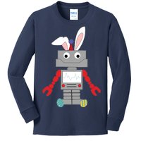 Easter Bunny Robot Kids Long Sleeve Shirt