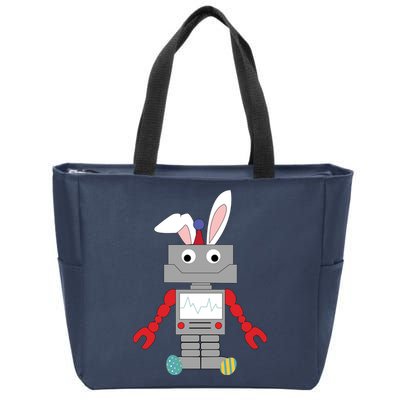 Easter Bunny Robot Zip Tote Bag
