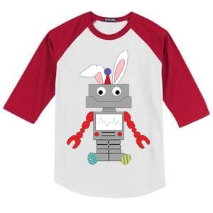 Easter Bunny Robot Kids Colorblock Raglan Jersey