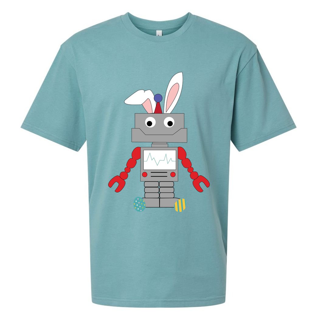 Easter Bunny Robot Sueded Cloud Jersey T-Shirt