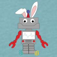 Easter Bunny Robot Sueded Cloud Jersey T-Shirt