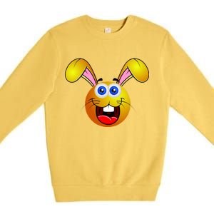 Easter Bunny Simley Emoji Premium Crewneck Sweatshirt