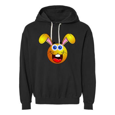 Easter Bunny Simley Emoji Garment-Dyed Fleece Hoodie