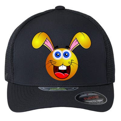 Easter Bunny Simley Emoji Flexfit Unipanel Trucker Cap