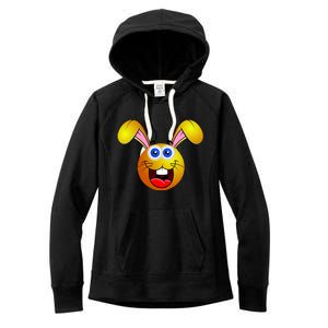 Easter Bunny Simley Emoji Women's Fleece Hoodie