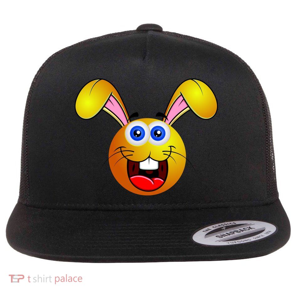 Easter Bunny Simley Emoji Flatbill Hat