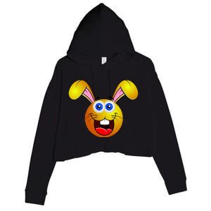 Easter Bunny Simley Emoji Crop Fleece Hoodie