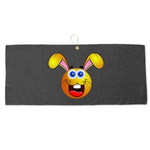 Easter Bunny Simley Emoji Large Microfiber Waffle Golf Towel