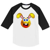 Easter Bunny Simley Emoji Baseball Sleeve Shirt
