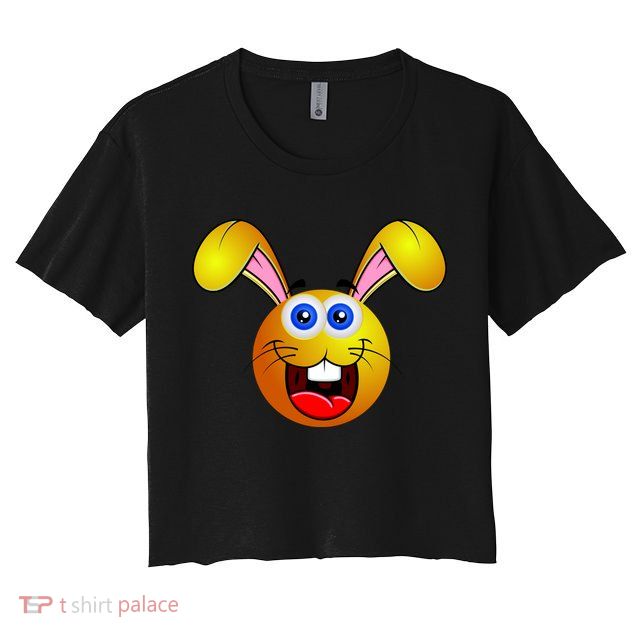 Easter Bunny Simley Emoji Crop Top