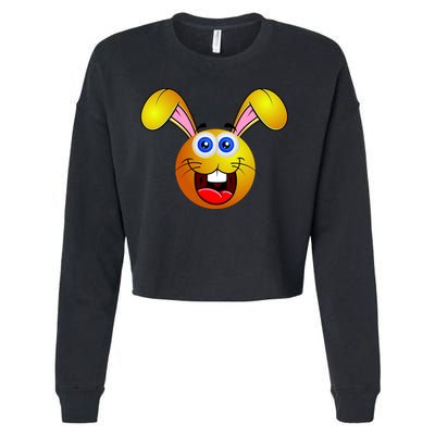 Easter Bunny Simley Emoji Cropped Pullover Crew