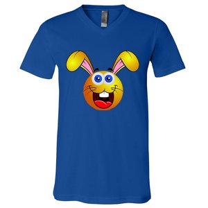 Easter Bunny Simley Emoji V-Neck T-Shirt