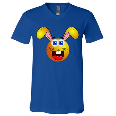 Easter Bunny Simley Emoji V-Neck T-Shirt