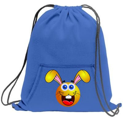 Easter Bunny Simley Emoji Sweatshirt Cinch Pack Bag