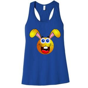 Easter Bunny Simley Emoji Women's Racerback Tank