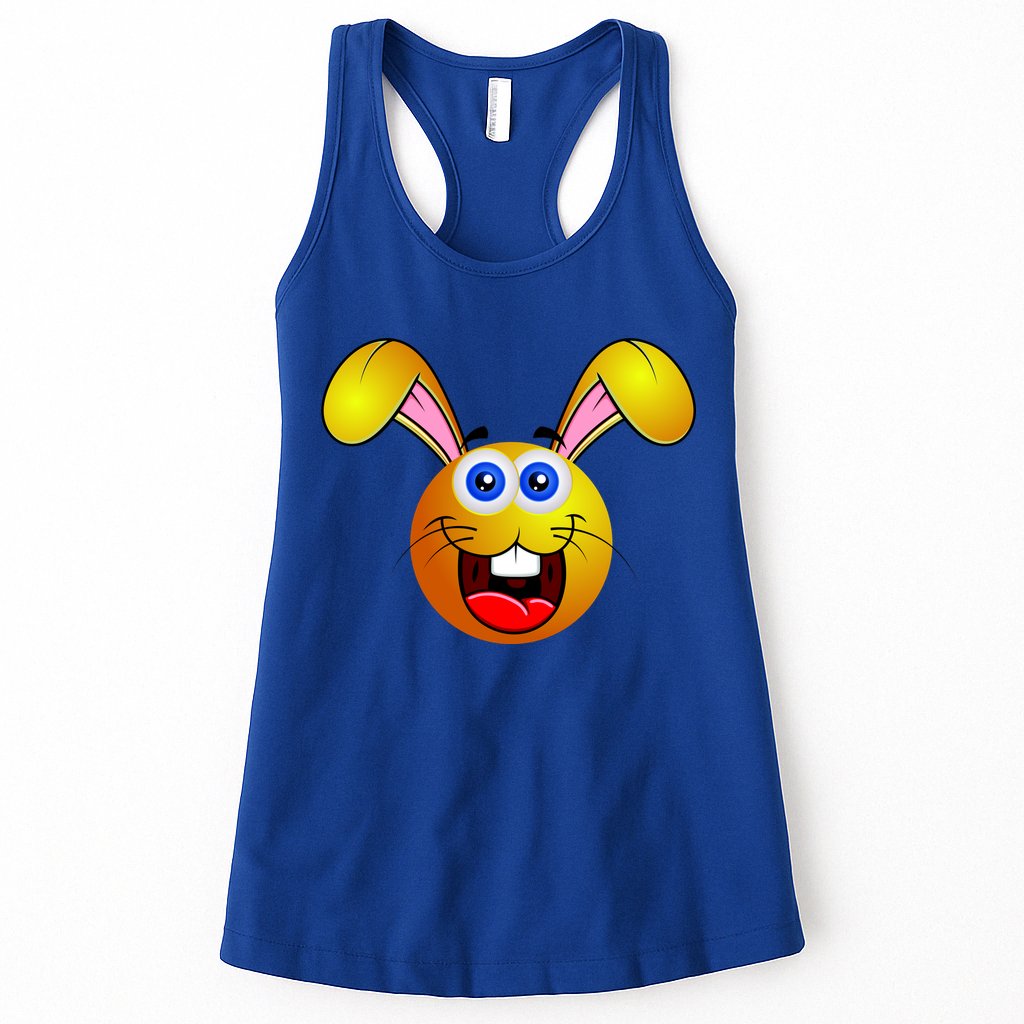 Easter Bunny Simley Emoji Womens Tank Top