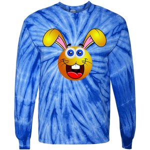 Easter Bunny Simley Emoji Tie-Dye Long Sleeve Shirt