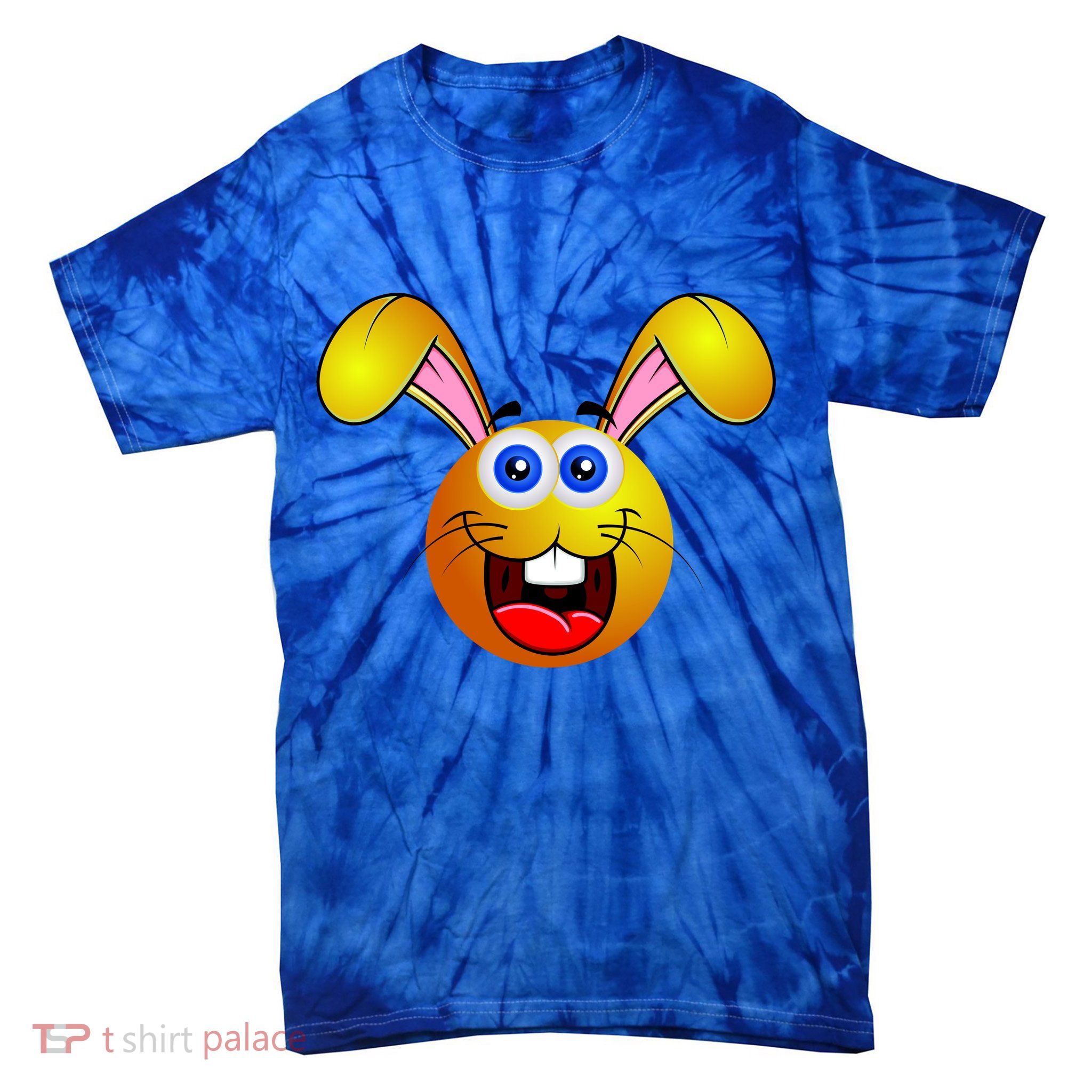 Easter Bunny Simley Emoji Tie-Dye T-Shirt