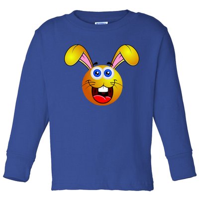 Easter Bunny Simley Emoji Toddler Long Sleeve Shirt