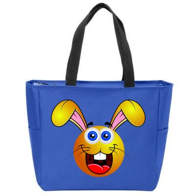 Easter Bunny Simley Emoji Zip Tote Bag