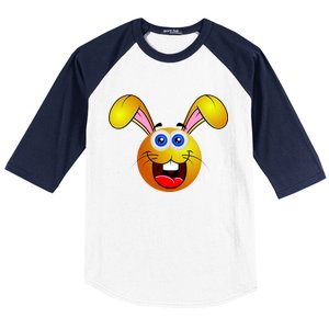 Easter Bunny Simley Emoji Baseball Sleeve Shirt