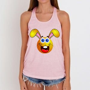 Easter Bunny Simley Emoji Women's Knotted Racerback Tank