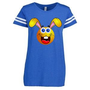 Easter Bunny Simley Emoji Enza Ladies Jersey Football T-Shirt