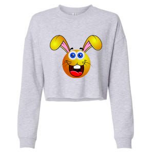 Easter Bunny Simley Emoji Cropped Pullover Crew