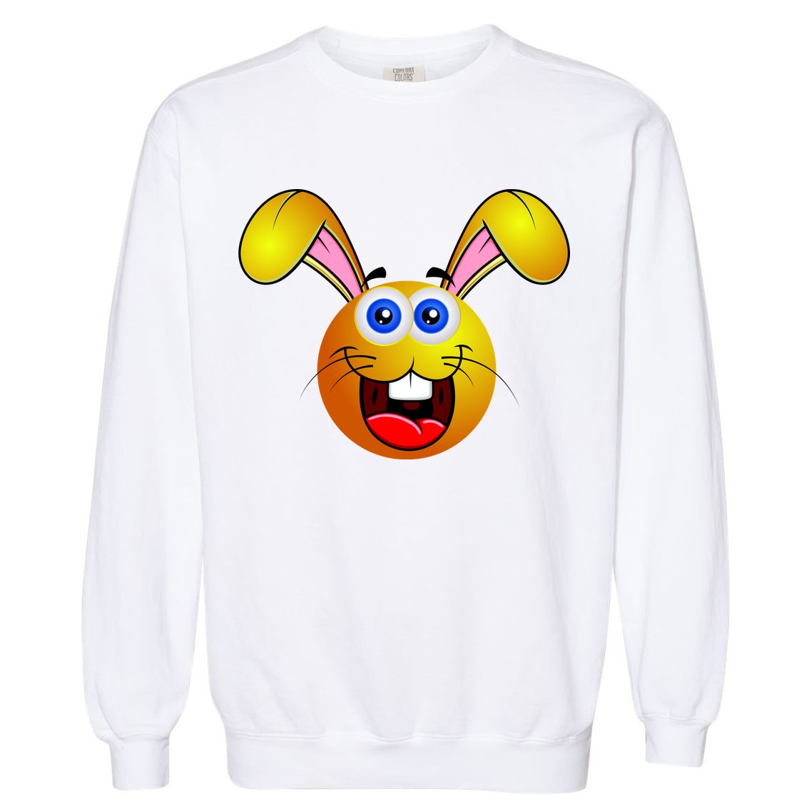 Easter Bunny Simley Emoji Garment-Dyed Sweatshirt