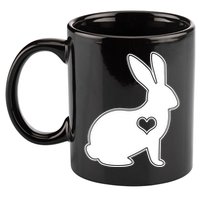 Easter Bunny Simple Love Heart 11oz C Handle Ceramic Mug