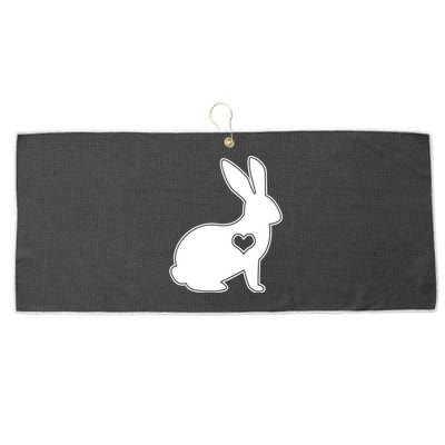 Easter Bunny Simple Love Heart Large Microfiber Waffle Golf Towel