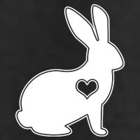 Easter Bunny Simple Love Heart 25L Jumbo Tote