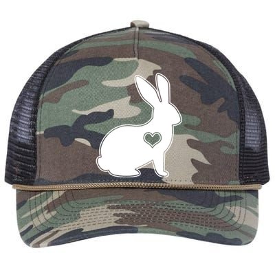 Easter Bunny Simple Love Heart Retro Rope Trucker Hat Cap