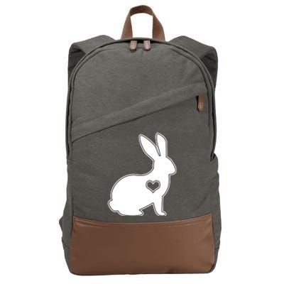 Easter Bunny Simple Love Heart Cotton Canvas Backpack