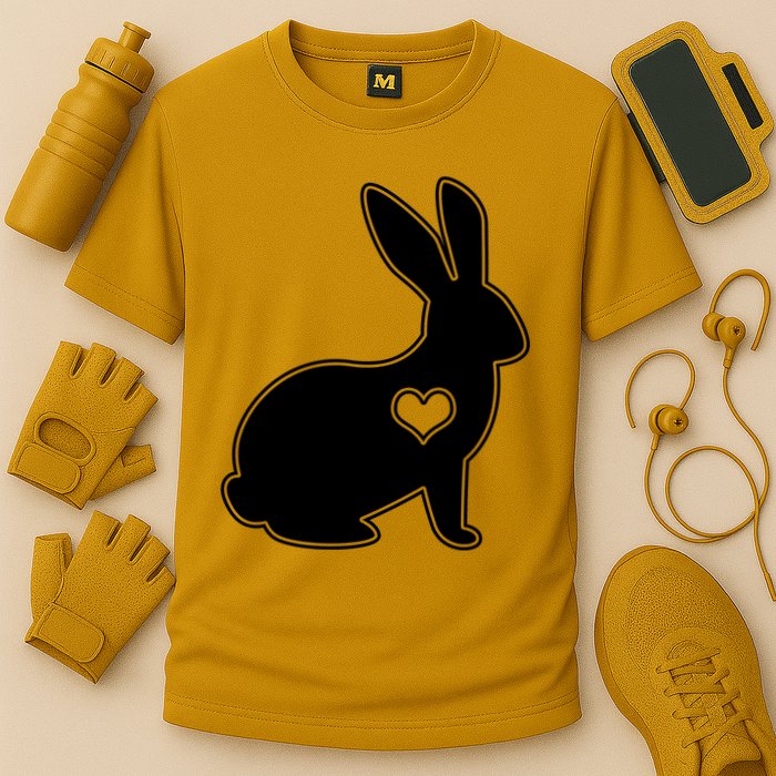 Easter Bunny Simple Love Heart Cooling Performance Crew T-Shirt