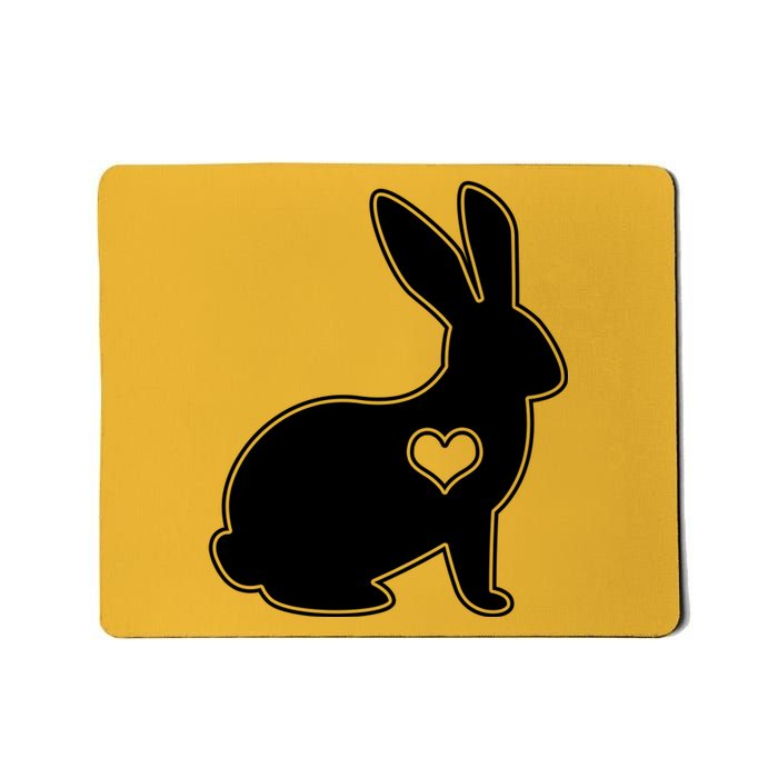 Easter Bunny Simple Love Heart Mousepad