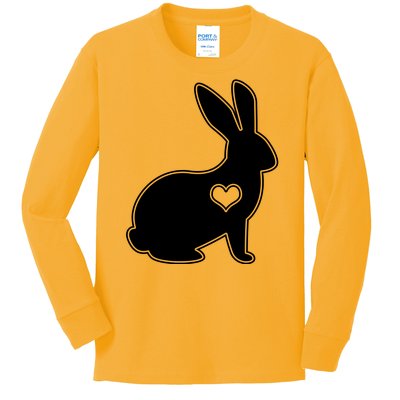 Easter Bunny Simple Love Heart Kids Long Sleeve Shirt