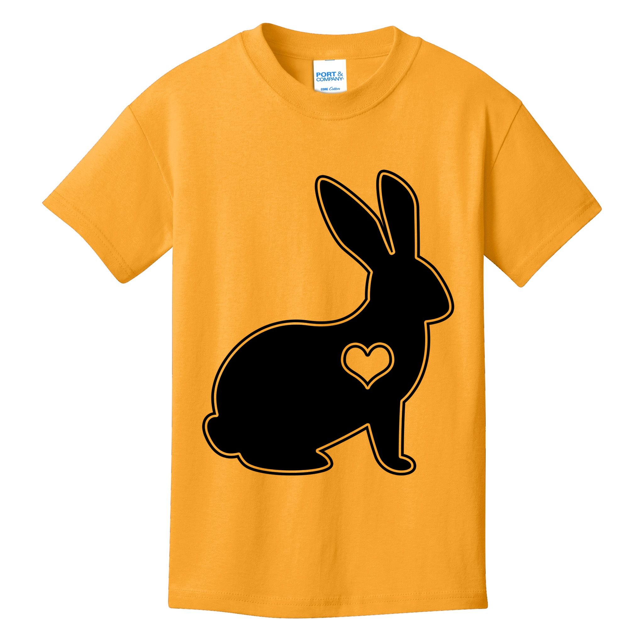Easter Bunny Simple Love Heart Kids T-Shirt
