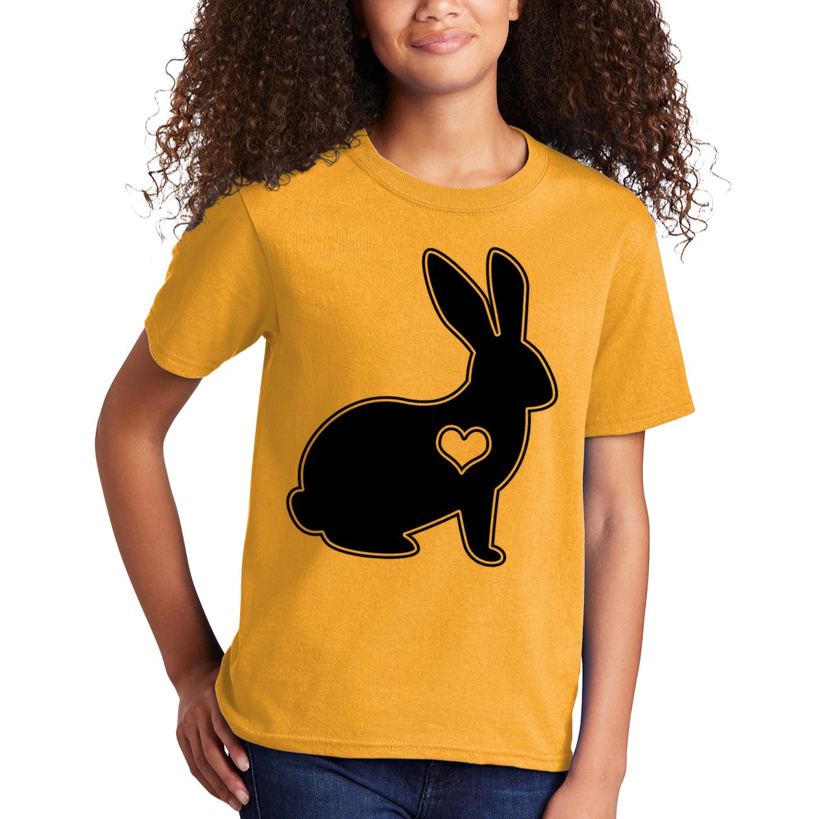 Easter Bunny Simple Love Heart Kids T-Shirt
