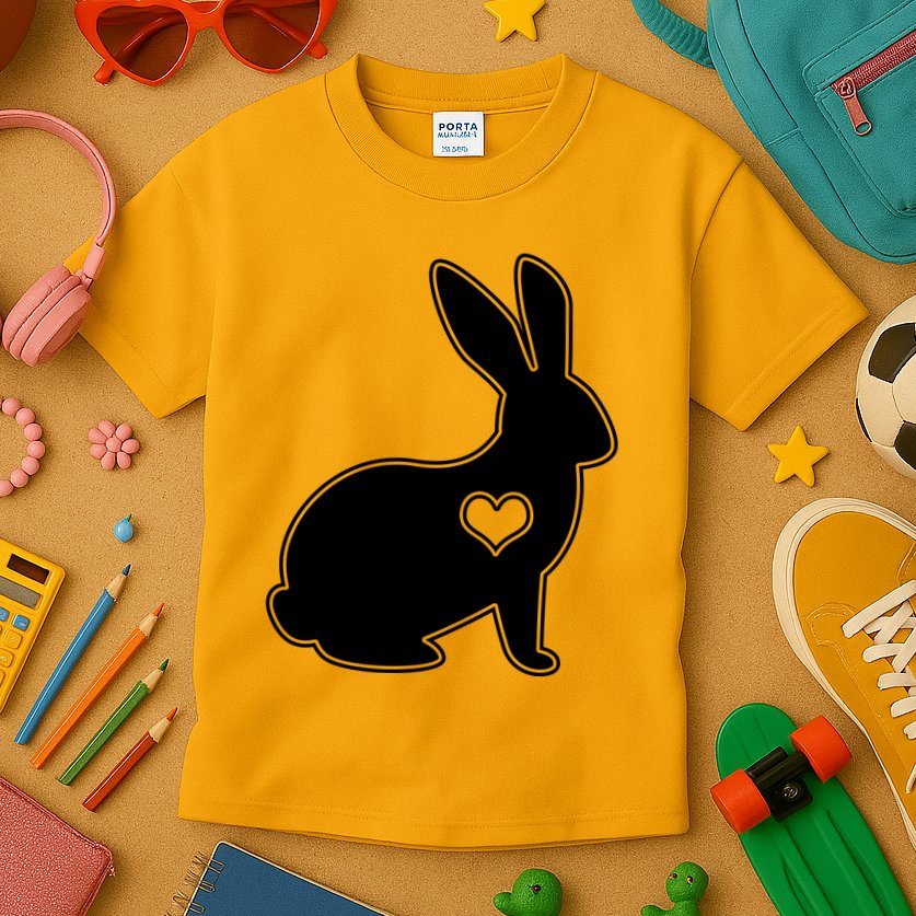 Easter Bunny Simple Love Heart Kids T-Shirt