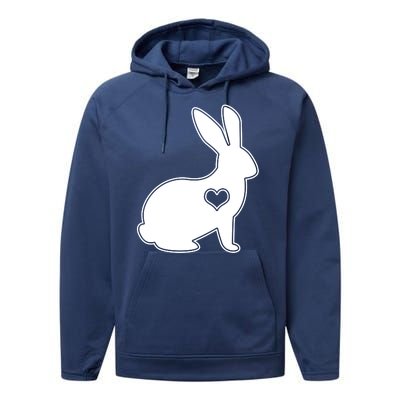 Easter Bunny Simple Love Heart Performance Fleece Hoodie