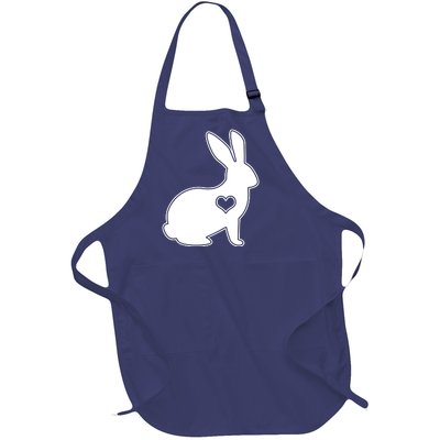 Easter Bunny Simple Love Heart Full-Length Apron With Pockets