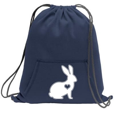 Easter Bunny Simple Love Heart Sweatshirt Cinch Pack Bag