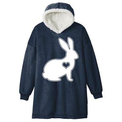 Easter Bunny Simple Love Heart Hooded Wearable Blanket